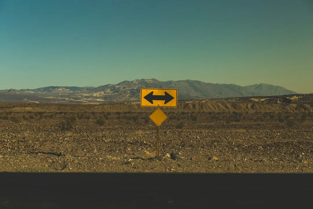 A signpost showing two possible directions