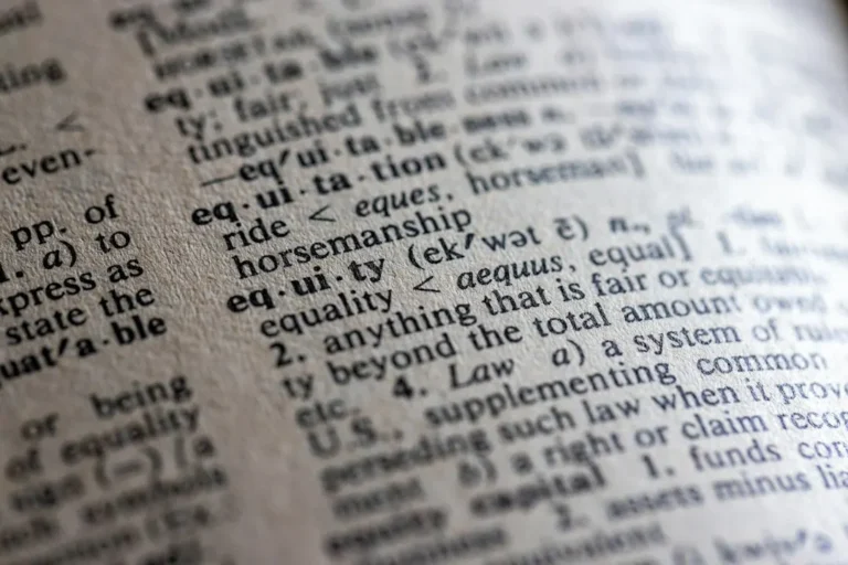 A dictionary open to a definition