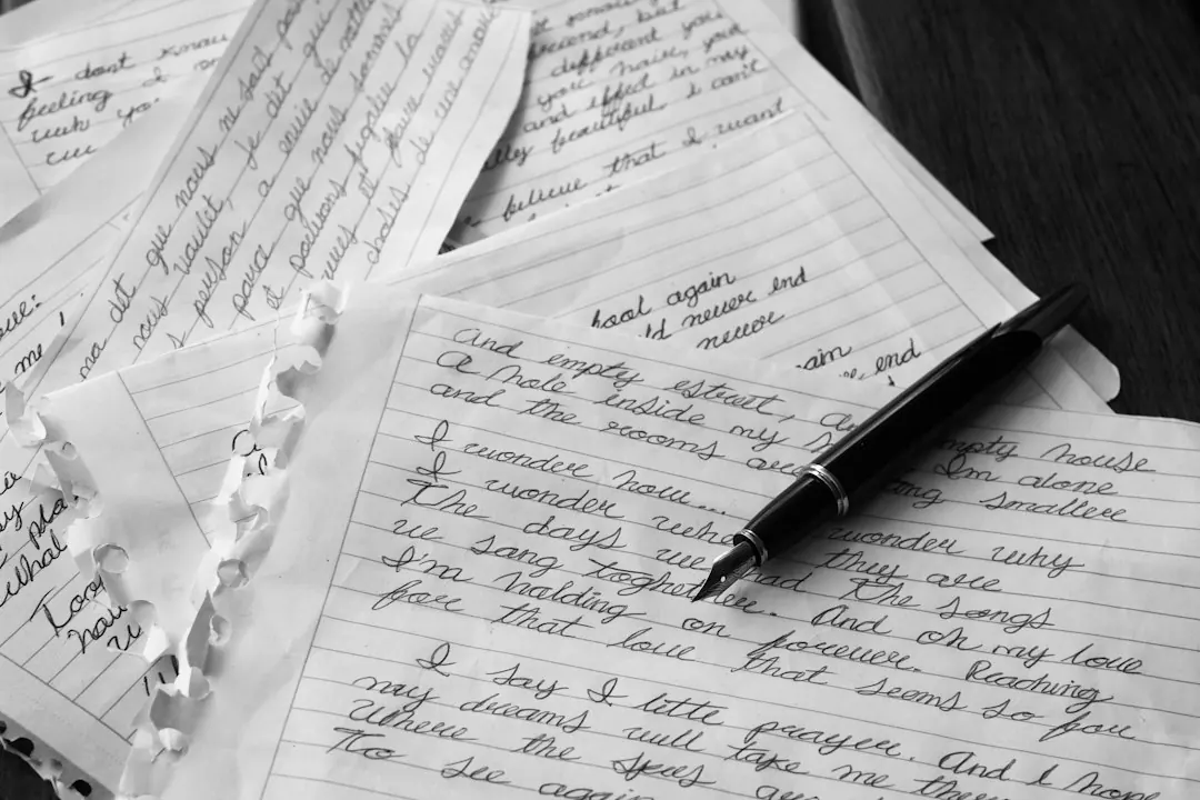 A handwritten love letter