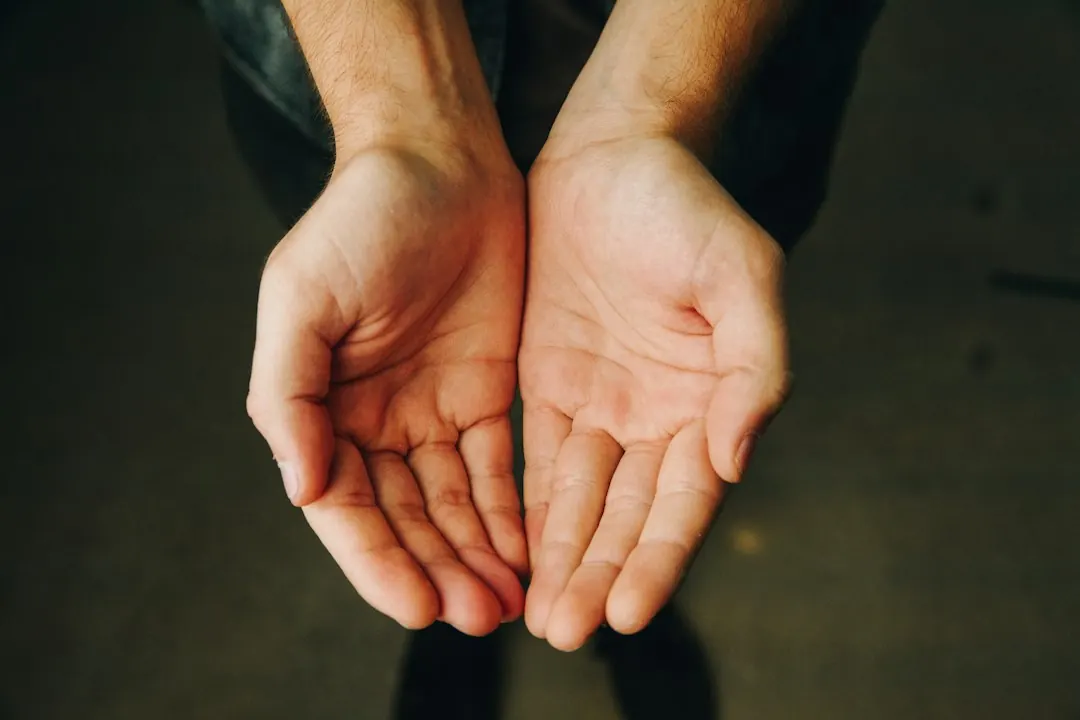 Open hands, representing acceptance and release